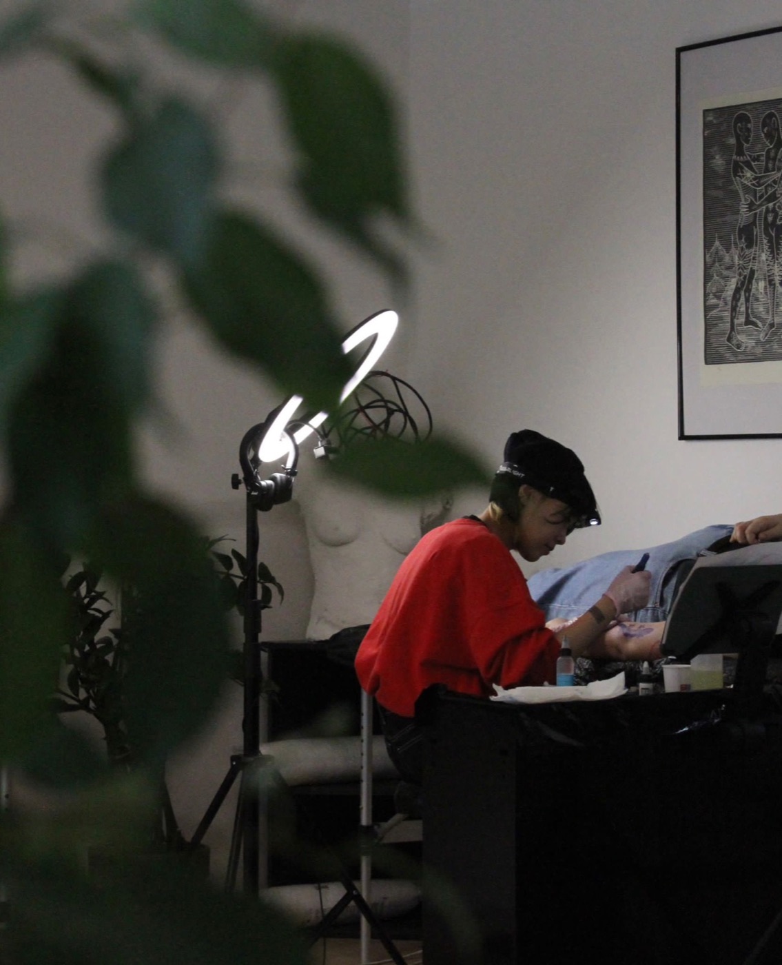 Tattoo session at ARTSPACE Tattoo Studio in Prague
